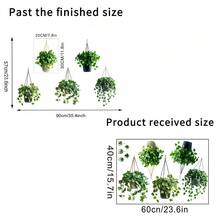 Green Plant Wall Stickers - Realistic Leaves Hanging Basket Plant Stickers -3D Potted Green Plant Shelf Wall Decals - Peel & Stick Decorative Wall Sticker For Living Room Kitchen Home Decor - Multicolor - View 12
