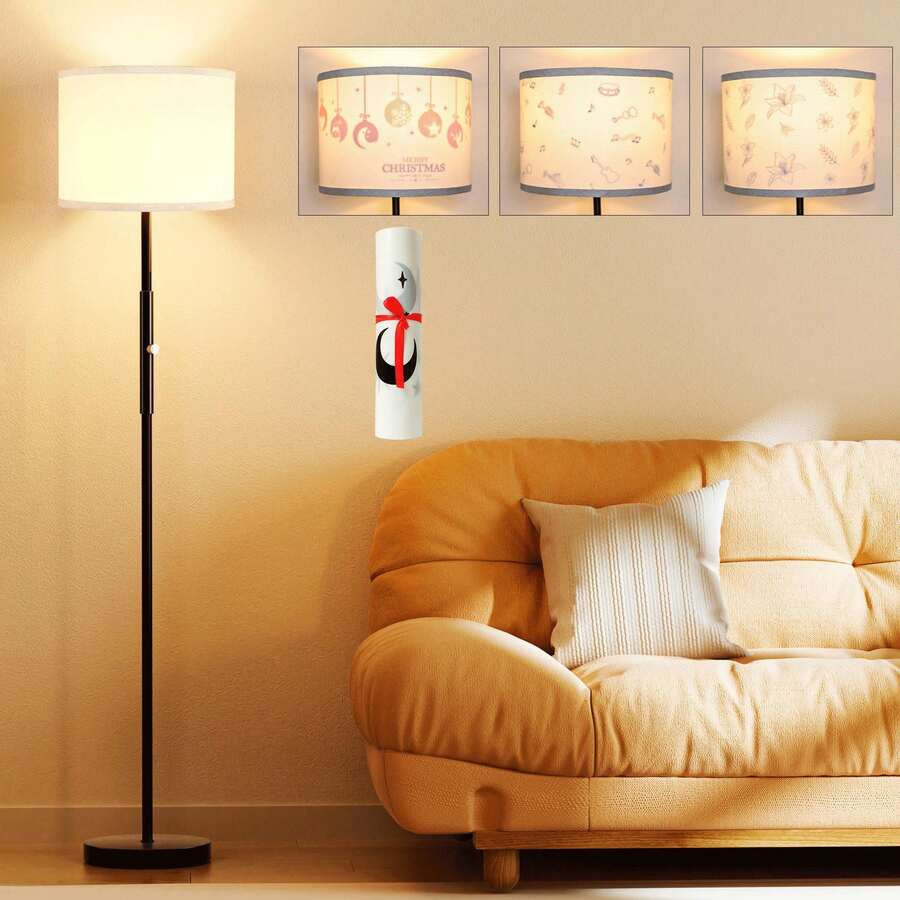 ROTTOGOON Modern Floor Lamp For Living Room, 65'' Extra Tall Standing Lamp With 3 Adjustable Color Temperatures & Smooth Rotary Switch, Minimalist Sleek Design For Bedroom, Study Office, Home Decor, Living Room Lighting & Bedroom Lamps - 美規A型插(110-127V) - 查看 1