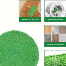 3 Reusable Green Mop Replacement Pads, High-Density Fiber Washable Mop Cloth, Strong Water Absorption To Lock Stains Without Dripping, Essential Household Cleaning Pads, Suitable For Hardwood, Tile, Marble Floors - 綠色 - 查看 9