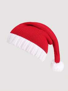 1pc Cute Christmas Santa Hat, Kids Warm Knitted Beanie For Autumn/Winter - Wool Cap - View 13