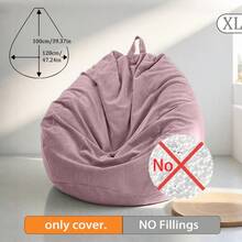 1pc Super Soft Corduroy Bean Bag Cover, With Zipper - Washable, Unfilled, Suitable For Repurposing Old Clothes, Blankets, Foam Filling