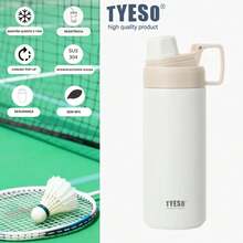 TYESO 900ML (30OZ) Vacuum Insulated Water Bottle With Carrying Handle, Iridescent Colors. Stainless Steel Coffee Cup With Straw, Thermal Bottle, Thermal Cup, 100% Leak-Proof, Keeps Temperature For 24 Hours For Hot/Cold Drinks Or 10 Hours For Hot Drinks. Suitable For Water, Iced Tea, Coffee, Smoothies And Other Beverages. An Ideal Choice For Festive Or Birthday Gifts. - 白色的 - 查看 2