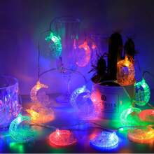 1PC LED Ramadan String Lights, 59.06/118.11in Ramadan Decorative Fairy Lights With Moon & Castle Designs, Battery-Powered, Festive Indoor Lighting For Eid Al-Fitr, Ramadhan Celebration - Moon Castle Battery Box String Lights - View 7