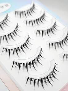 10pcs Baby Curly Transparent Stem Cartoon False Eyelashes, Natural Air Lashes For Beginners - Spiky Manga Lashes - View 3