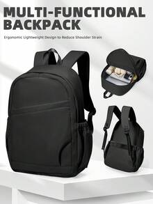 时尚笔记本电脑背包，适用于14-15.6英寸笔记本电脑，新款时尚背包，男女通用，学生适用，大容量，防水尼龙旅行包，适合户外露营、徒步旅行，男女皆宜的休闲背包，新年高品质礼物 - 彩色 - 查看 2