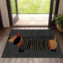 1 pieza Felpudo de bienvenida con diseño de perro de dibujos animados, alfombra pequeña, felpudo de bienvenida, alfombra, tapete de piso, felpudo de exterior, alfombra de cocina, decoración del hogar, felpudo de entrada, alfombra pequeña de área, tapete de exterior, decoración del hogar, alfombra de área, alfombra de jardín, alfombra lavable, alfombra esponjosa, alfombra gruesa, alfombra mullida, alfombra de otoño/invierno - Multicolor - Ver 2