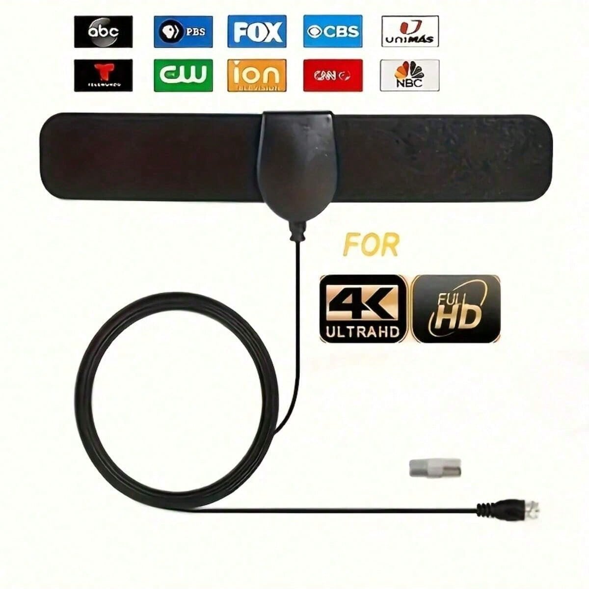 2025 Updated Ultra-Thin TV Antenna, Applicable To Smart TVs And Old-Fashioned TVs With A Coverage Of 1000 Miles, High-Gain Coaxial Cable Digital TV Receiver
