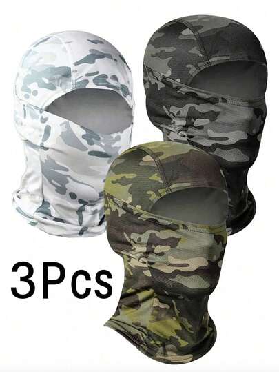 1/2/3件装男女通用拉法帽，透气运动头套，吸汗防晒面罩，适合户外活动、徒步旅行、登山