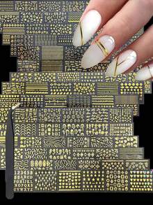 90 miếng dán móng tay 3D phong cách Y2K + 1 nhíp, 4500 miếng dán móng tay 3D tự dính màu trắng hình hoa hồng, hoa cúc, hoa anh đào, dụng cụ làm móng, miếng dán trang trí móng tay. - Nhiều màu - Xem 7