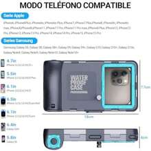 Funda Protectora Profesional,Funda para teléfono subacuático,Carcasa Universal de fotografía submarina Adecuado para 17/16/15/14/13/12/11/XR/XS/X  (Azul pajizo) - Multicolor - Ver 7