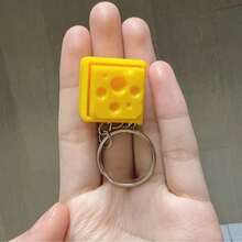 Cute Cheese Mechanical Keyboard Keychain, Office Stress Relief Keyboard Pendant, Teens Pressure Release Accessory, Give One To Friends, Easy Stress Relief - Multicolor - View 4