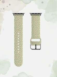 1条雏菊印花硅胶智能手表表带，这款通用型20-22毫米表带具有广泛的兼容性：兼容华为Watch GT3/GT4、三星Galaxy Watch6以及 Series 1至Series 9、SE和Ultra（表壳尺寸38-49毫米）。