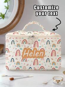 Customized Makeup Organizer Bag, Multifunctional Handbag - Portable Zipper Toiletry Bag, Suitable For Girls And Women's Cosmetics And Travel Essentials Zipper Makeup Bag, Back To School, School Supplies, Shopping Back To School Discount - Multicolor - View 16