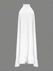 Women's Off The Shoulder Wide Pleated Dress - White - View 1