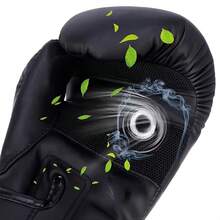 1 Pair Boxing Gloves With Laces, Suitable For Kickboxing, MMA, And Fighting Training - Black - View 5