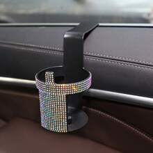 Multi-Function Rhinestone Car Cup Holder Hook, Car Seat Back Drink Holder Organizer, Car Interior Decoration Accessories - Multicolor - View 5