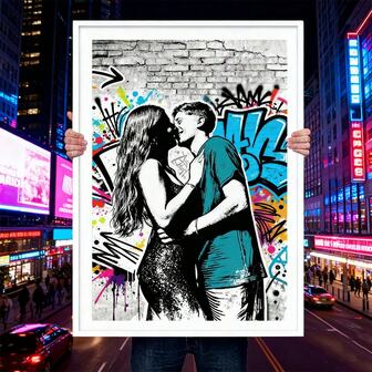 Personalized Graffiti Portrait | Custom Colorful Street Art Artwork | Unique Urban Wall Or Room Gift (Digital Art)