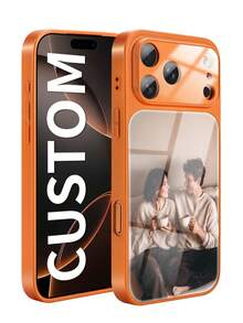 1pc Personalized Name Anti-Drop Phone Case Compatible With Apple/16 Pro Max/16/17 Pro/17 Air/17/17 Pro Max, A17/S25/A16 And Other Models - Orange - View 2