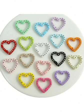 [20 Pieces] New Colorful Heart-Shaped Rhinestone Keychain Ornaments / Suitable For Women's Key Rings / DIY Jewelry Pendants With Spring Clasp / Made Of Durable, Rust-Resistant Alloy / Can Be Used To Make Keychains / Decorate Key Rings / Gifts For Women / Materials Suitable For Craft Enthusiasts