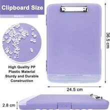 8.5 x 11 英寸 A4 塑料文件夹，带储物空间，护士专用文件夹，带独立笔槽，多功能文件夹，带书写板，大容量文件整理盒，适用于办公室和学习 - 高强度塑料文件夹，带储物空间、金属质感夹子、笔槽和挂孔，侧开式活页夹