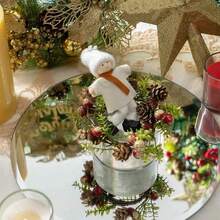 10pcs,Acrylic Round Table Mirror Trays For Weddings, Baby Showers, And Birthdays -10cm/15cm/20cm/25cm/30cm Circle Mirror Candle Plates For Home Table Centerpieces And Self-Adhesive Decorations Mirror Stickers - Silver - View 4