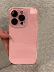 Minimalist Solid Color Matte Texture Straight Camera Lens Film Protective Compatible With  16 Pro,  13 New,  14 Pro,  16, Fingerprint-Resistant  15 Pro Full Coverage - 粉色 - 查看 1