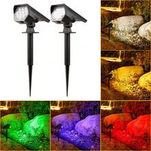1pc/Box Solar Powered Spotlight, Outdoor Ground Lawn Light, Home Yard Landscape Garden Tree Lighting, Dual Use - Multicolor - View 1