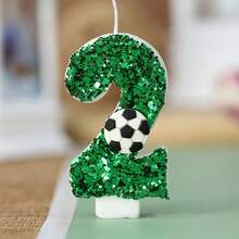1pc Handmade 0-9 Number Candles, Green Football Birthday Candles, Adult Party Anniversary Celebration Decorative Candles - Green - View 7