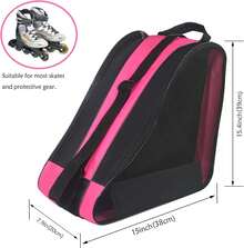 Gooyule Ice Skate Bag - Large Capacity Skating Bag Fits Quad, Inline And Most Roller Skates - Đen + Xanh + Đỏ - Xem 7