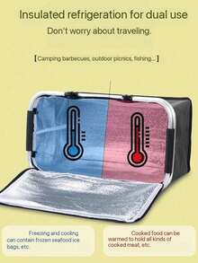 Faltbarer Outdoor Picknickkorb - tragbar, leicht, langanhaltend, multifunktional, Camping Aufbewahrungskorb mit großer Kapazität, Picknickkorb - Verschiedenfarbig - Übersicht 5