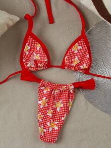 Bộ bikini hai mảnh hở lưng họa tiết kẻ caro đỏ gợi cảm kiểu Y2K dành cho nữ | Bộ đồ bơi 2 mảnh thời trang, thiết kế lãng mạn và độc đáo, phù hợp cho các dịp thường ngày như tiệc bể bơi, tiệc bãi biển, dã ngoại trà chiều, các hoạt động trên bãi biển, tiệc tùng và mặc hàng ngày. - Nhiều màu - Xem 3