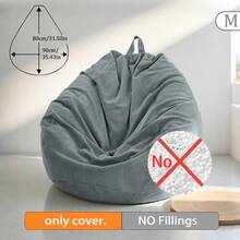 1pc Super Soft Corduroy Bean Bag Cover, With Zipper - Washable, Unfilled, Suitable For Repurposing Old Clothes, Blankets, Foam Filling