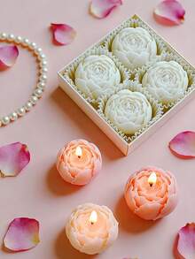 玫瑰造型香氛蜡烛套装，天然大豆蜡烛，营造浪漫氛围，适用于婚礼、情人节、周年纪念日、节日、婚礼回礼、家居装饰、情人节装饰、餐桌摆饰、酒店装饰，是送给朋友、家人、爱人和伴侣的最佳礼物 - 彩色 - 查看 7
