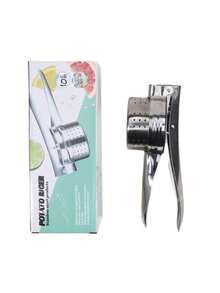 （孔的数量和位置随机分布）1个手动蒜蓉压榨器榨汁机侧孔多功能捣碎器压泥器土豆泥不锈钢压榨果蔬泥榨汁机厨房工具 - 銀色 - 查看 10