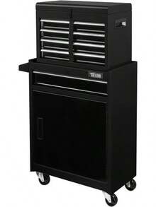 5-Drawer Rolling Storage Cabinet With Wheels, Adjustable Shelf & Side Rack - 1 - View 6