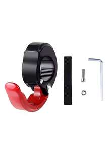 1pc Bicycle/Motorcycle/Electric Scooter/E-Bike/Skateboard Hanging Hook - No Drilling Adhesive/Screw Installation, With Ergonomic Lever Mechanism, Tool-Free Installation On Bike Frame, Motorcycle, E-Bike, Scooter, Skateboard - Heavy Duty Black & Red Design, Multi-Purpose Mounting Bracket Compatible With Handlebars, Bags, Helmets (Fits Motorcycle, E-Bike) - Multicolor - View 5