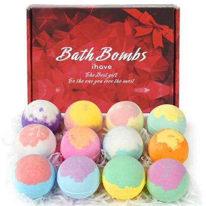 12pcs Bath Bomb Gift Set | Bathing Essentials, Great Gift For Girlfriend/Mom, Birthday, Holiday, Full Body Care Bath Bombs