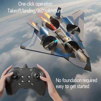1架泡沫无人机，带一键悬停和返航功能，2.4G遥控器，彩色LED夜灯，三速无刷电机，1000mAh可充电锂电池+遥控飞机，圣诞节和万圣节的理想礼物