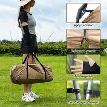 Carpa de acampada y playa al aire libre - Diseño de malla, toldo de sombra resistente al viento y la lluvia - Caqui - Ver 7