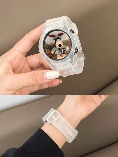 1pc Transparent Universal TPU Sports Watch Band, Compatible With Samsung Galaxy Watch 4/5/6/7, Unisex Casual Fashionable Strap, Thin Modern Design, Suitable For Daily Wear, Fitness, Back To School, Christmas, Birthday Gifts