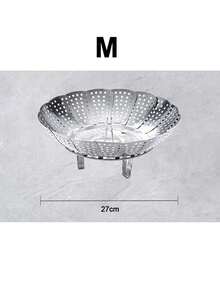 1/3 piezas Bandeja de vapor plegable multifuncional de acero inoxidable, Vapor expandible, Plato de fruta expandible, Rejilla de vapor para panecillos al vapor, Vapor, Cajón de vapor, Estante de vapor - Multicolor - Ver 5