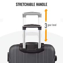 Travel Suitcases, Medium 68cm Suitcase, Travel Trolley, Rigid And Lightweight ABS Travel Suitcase With Telescopic Handle, 4 Double Wheels, 68 X 45 X 26 Cm, Durable, Travel Luggage - Dark Grey - View 6