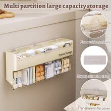 Large Capacity Jewelry Organizers, Wall-Mounted Hair Accessory Organizer With 12 Compartments, Plastic Storage Box For Clips, Ties, And Jewelry, Transparent Design For Easy Visibility, Bathroom Or Bedroom Organizer, Underwear & Sock Holder, Jewelry Organizers - 杏色 - 查看 6