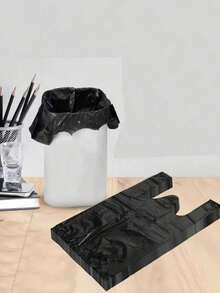 Saci de gunoi mini de unică folosință, saci de gunoi mici din plastic, potriviți pentru saci de depozitare a gunoiului în birouri, mașini, bucătării, băi, case, camere de zi, dormitoare și școli - Negru - Vizualizare 4