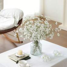 Bó hoa baby's breath nhân tạo 1/3/500 bông, hoa giả dùng trang trí ngày Valentine, cô dâu, đám cưới, nhà cửa, nhà hàng, phòng ngủ, ngày lễ, tiệc sinh nhật, trang trí sân vườn ngoài trời (Cần ít nhất 60 bông để đạt hiệu quả như trong hình) - trắng - Xem 7