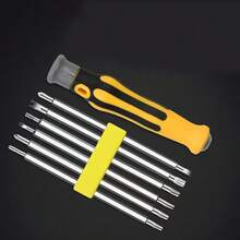 6-In-1 Multifunctional Screwdriver Batch U-Type Plum Blossom Triangle Shaped Bit Multifunctional Household Dismantling Screwdriver Driver Screwdriver Set Repair Toolkit A24 - Black and Yellow - View 5