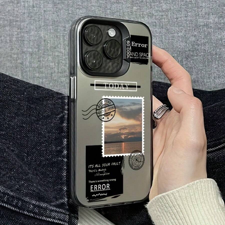 IMD Colorful Silvery Sky Photo Print Style Mobile Phone Case Suitable for Apple Series 11\12\13\14\15\16\17promax Series A05/A15/A25/A35/A55/S23/S24Ultra - Negro - Ver 1