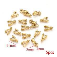 5个防水不锈钢镀金扣环吊坠连接器，用于珠宝制作DIY - 1826 - 查看 15