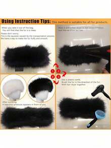 1pc Women Solid White Fuzzy Headband, Earwarmer Hair Band ,Empty Top Winter Fluffy Hat Accessories Winter - 白色 - 查看 8