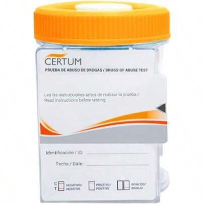 Certum - Prueba rápida para detección de abuso de sustancias Vaso Hermético y Tiras Reactivas en un solo dispositivo Detecta 6 Diferentes Tipos de Drogas en orina AMP/PCP//MET/MOP/THC (1)